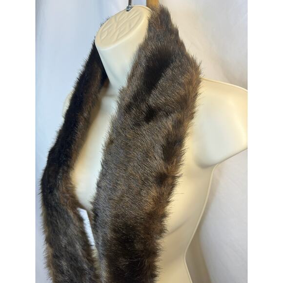 Sable Faux Fur Infinity Scarf – Dark Brown - Picture 2 of 8